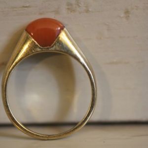Vintage 14kt gouden ring carneool E 300,-